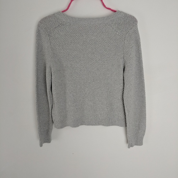 Knitwear by Jackpot | Grey Shimmer Button Up - Picture 5 of 7